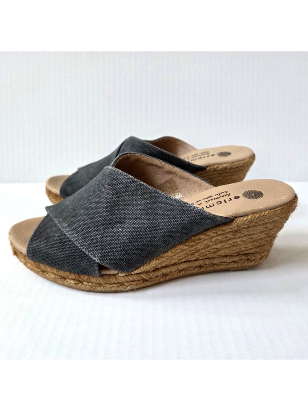 Eric Michael Sandals 40 / 9.5 10 Blue Gray Florence Espadrille Wedges